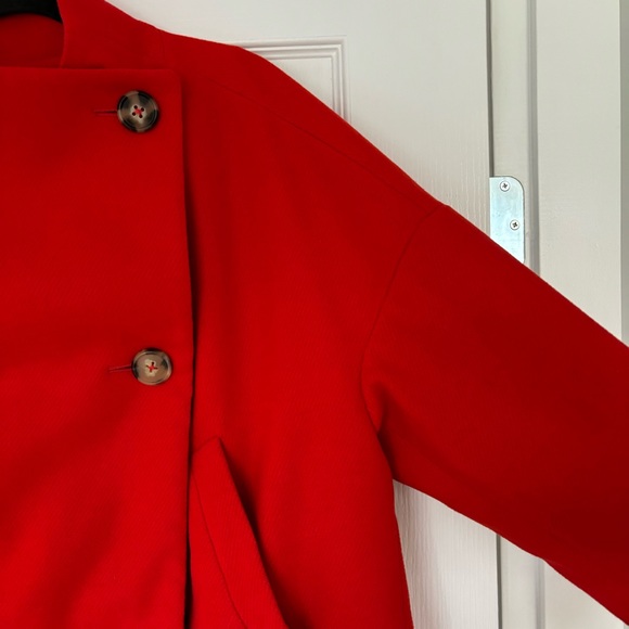 Anthropologie | Sascha Asymmetrical Coat, Red - Size M - Picture 7 of 14